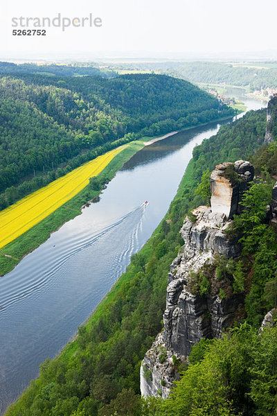 Elbe aus Basteifelsen  Sächsische Schweiz  Dresden  Deutschland