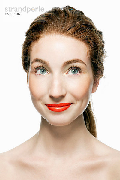 Frau in rotem Lippenstift  Portrait