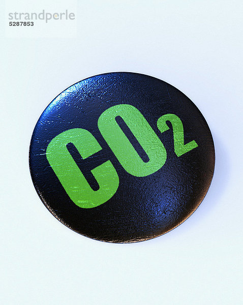 Nahaufnahme eines Buttons mit der Aufschrift CO2