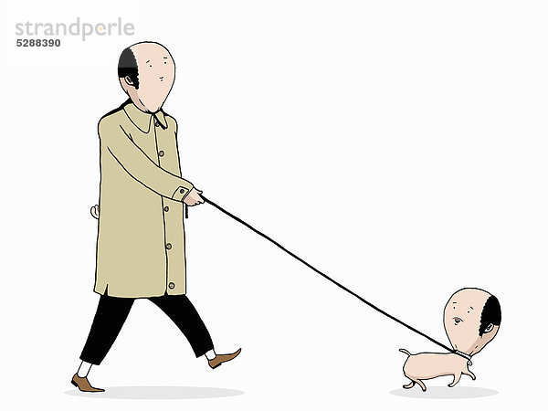 Mann gehen Zwilling - Person Hund menschenähnlich