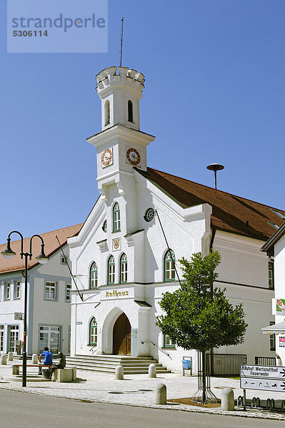 Rathaus Nandlstadt  Hallertau  Oberbayern  Bayern  Deutschland  Europa