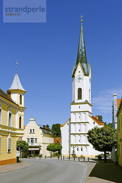 Pfarrkirche St. Martin  Nandlstadt  Hallertau  Oberbayern  Bayern  Deutschland  Europa