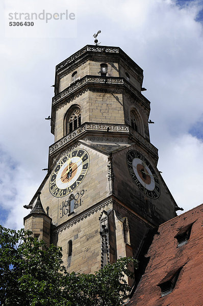 Westturm der Stiftskirche  Stuttgart  Baden-Württemberg  Deutschland  Europa