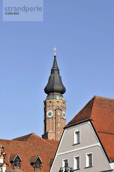 Kirchturm  Basilika St. Jacob  Straubing  Bayern  Deutschland  Europa