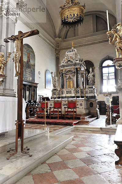 Altarbereich  Kirche San Martino Vescovo  16. Jahrhundert  Burano  Venedig  Venetien  Italien  Europa