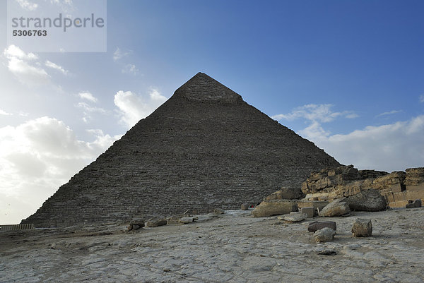 Chephren Pyramide  Pyramiden von Gizeh  Kairo  Ägypten  Afrika