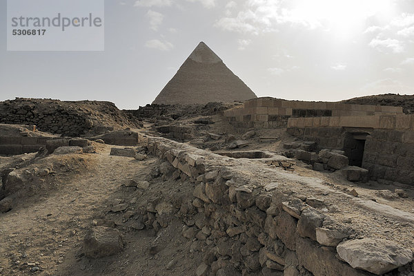 Chephren Pyramide  Pyramiden von Gizeh  Kairo  Ägypten  Afrika