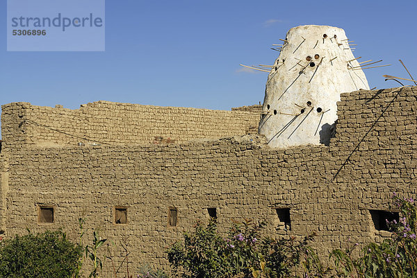 Taubenhaus  Ortschaft zwischen Oase Farafra und Oase Dakhla  Libysche Wüste  Ägypten  Afrika