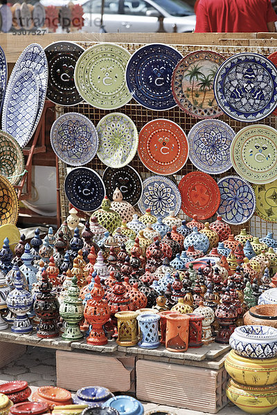 Nordafrika Insel Tonstein Souk Afrika Keramik Djerba Markt Tunesien