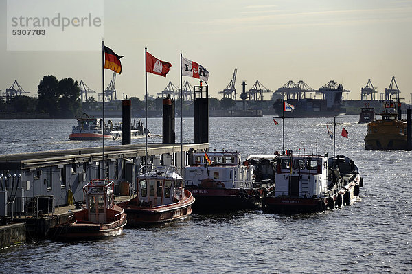 Blick auf den Hamburger Hafen  Hansestadt Hamburg  Deutschland  Europa