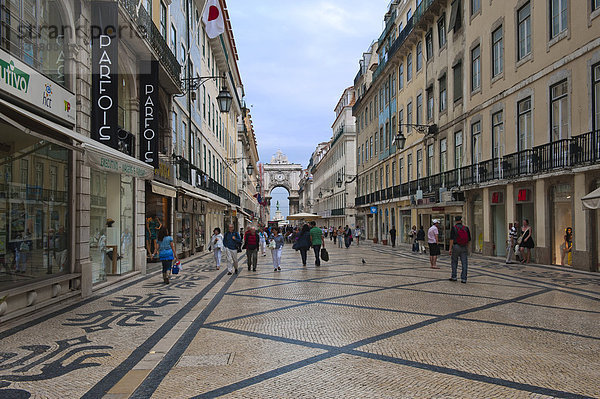 Rua Augusta  Mosaikboden  Baixa Viertel  Lissabon  Portugal  Europa