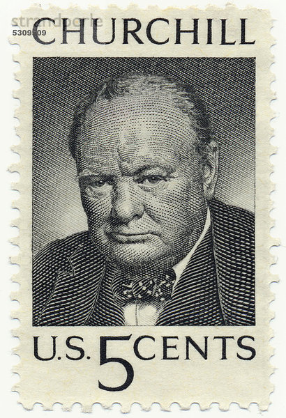 Historische Briefmarke  5 Cent  1965  zum Tod von Winston Churchill  USA