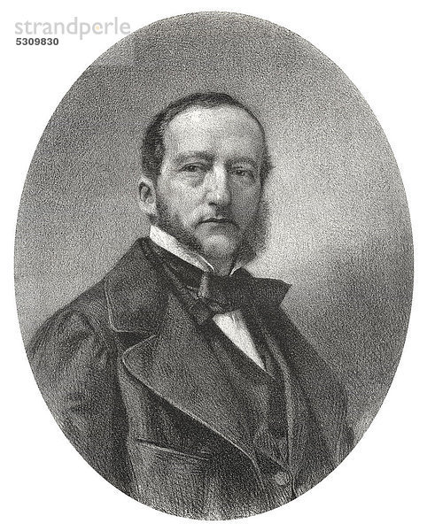 Historische Lithografie aus dem 19. Jahrhundert  Portrait von Sigismund Thalberg  1812 - 1871  österreichischer Komponist und Klaviervirtuose