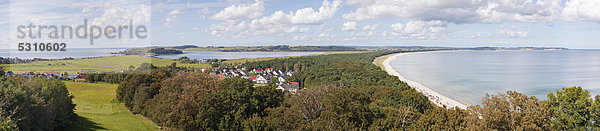 Blick über die Halbinsel Mönchgut von Thiesow  Rügen  Mecklenburg-Vorpommern  Deutschland  Europa