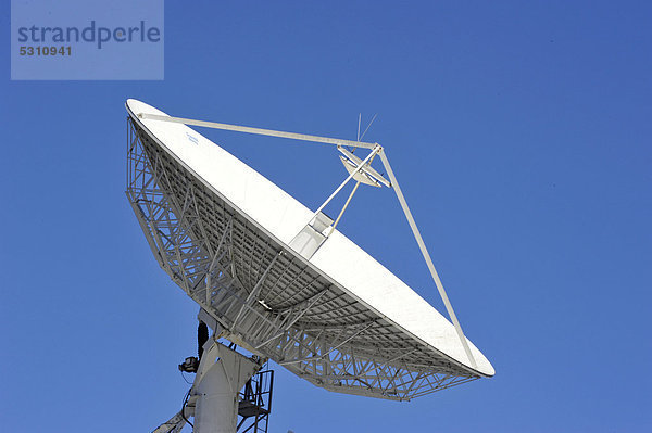 Große Satellitenschüssel auf TVNZ Gebäude  Auckland  Neuseeland  ÖffentlicherGrund