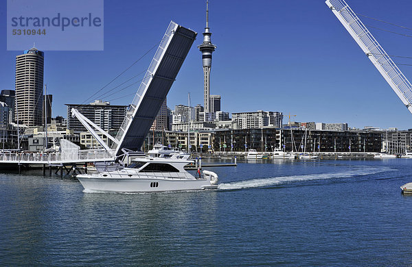 Hafen Fest festlich offen Brücke Yacht Zugbrücke Auckland verlassen Neuseeland Viadukt