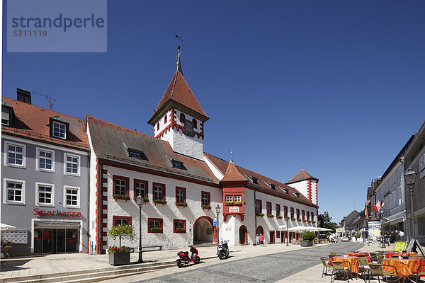 Altes Rathaus  Marktredwitz  Fichtelgebirge  Oberfranken  Franken  Bayern  Deutschland  Europa  ÖffentlicherGrund