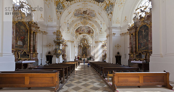 Schlosskirche  Kloster Schäftlarn  Oberbayern  Bayern  Deutschland  Europa