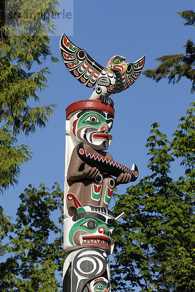 Totempfahl Nordamerika British Columbia Kanada Stanley Park Vancouver