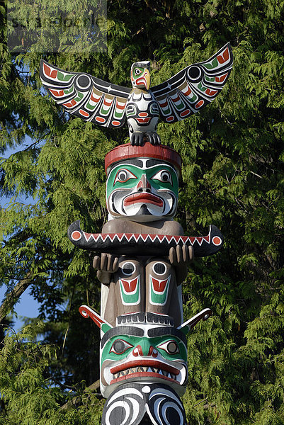 Totempfahl Nordamerika British Columbia Kanada Stanley Park Vancouver