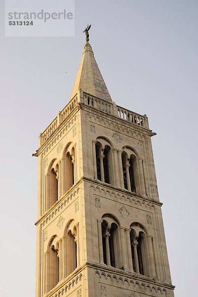 Kalksteinkirchturm der Sankt Donat Kirche  10 Jh.  Zadar  Dalmatien  Kroatien  Europa