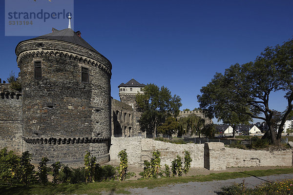 Die historische Stadtmauer in Andernach  Rheinland-Pfalz  Deutschland  Europa