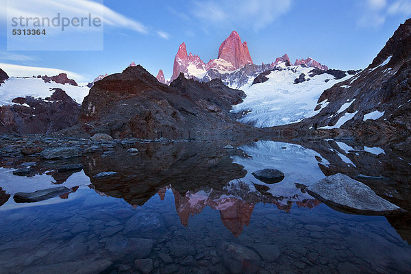 Der Gipfel des Fitz Roy  Patagonien  Los Glaciares Nationalpark  Argentinien  Südamerika