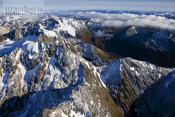 Luftbild  Flug über die Anden  Feuerland  Tierra del Fuego  Argentinien  Südamerika  Amerika