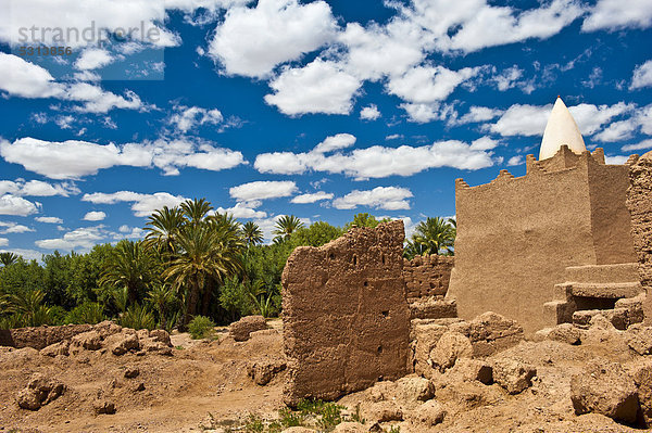 Marabout  Heiligengrab in einem Palmenhain  Skoura  Dades-Tal  Marokko  Afrika