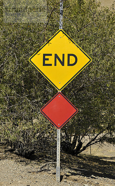 Straßenschild End  Ende der Straße  Livermore  Kalifornien  Vereinigte Staaten von Amerika  USA
