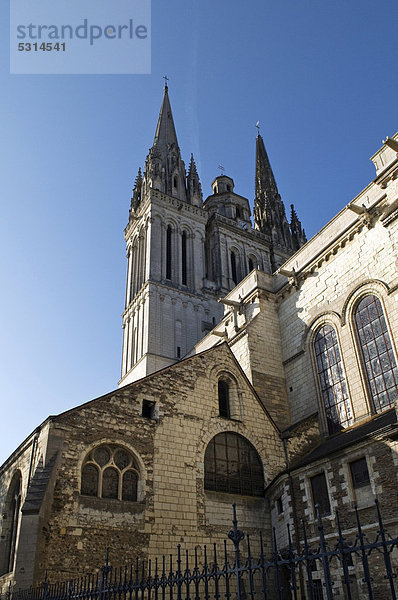 Cathedrale Saint-Maurice  gotische Kathedrale aus dem 12. Jahrhundert  Angers  Hauptstadt Anjou  Tal der Loire  Frankreich  Europa