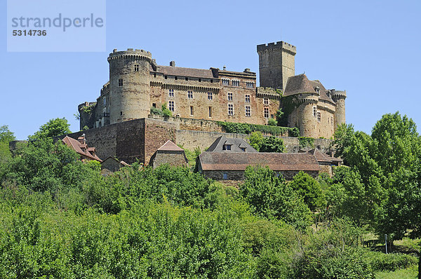 Chateau de Castelnau  Prudhomat  Burg  Museum  Departement Lot  Midi-Pyrenees  Frankreich  Europa