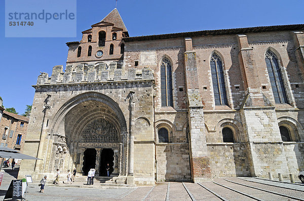 Abbatiale Saint Pierre Abtei  Kloster  Kirche  französischer Jakobsweg  UNESCO Weltkulturerbe  Moissac  Departement Tarn-et-Garonne  Midi-Pyrenees  Frankreich  Europa
