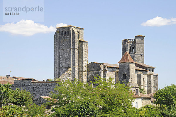 Collegiale Saint Pierre  Stiftskirche  französischer Jakobsweg  UNESCO Weltkulturerbe  Gemeinde La Romieu  Departement Gers  Midi-Pyrenees  Frankreich  Europa