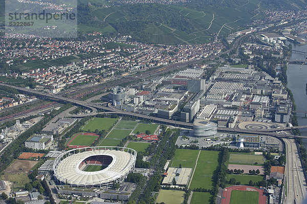 Luftbild  Neckarpark  VfB Stadion  Mercedes-Benz-Arena  Stuttgart  Baden-Württemberg  Deutschland  Europa