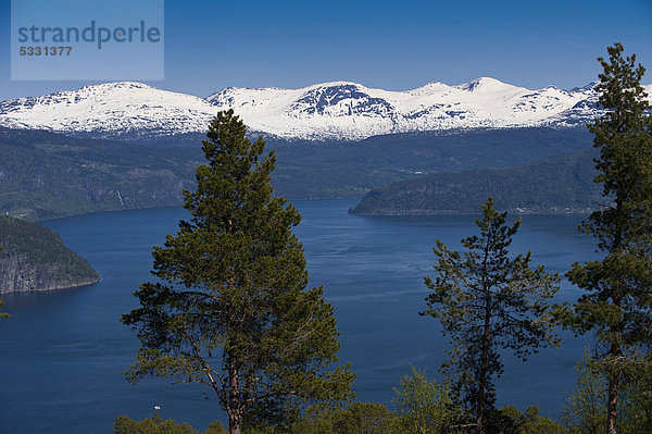 Innvikfjord  mit Graberg und Ullberget  Norwegen  Skandinavien  Nordeuropa