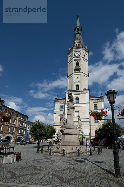 Rynek  Rathausturm Ladek Zdroj  Niederschlesien  Kleinpolen  Polen  Europa  ÖffentlicherGrund