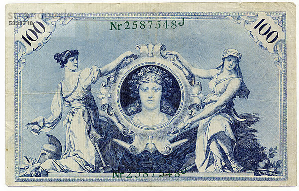 Vorderseite  Reichsbanknote  100 Mark  1908  Deutschland  Europa