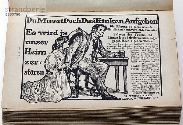 Wundermittel gegen Trunksucht  Anzeigenwerbung  Illustrierter Deutscher Flotten-Kalender  Verlag Wilhelm Köhler  Minden  Deutschland  1911