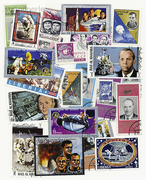 Internationale Briefmarken  Thema Raumfahrt  Weltraum