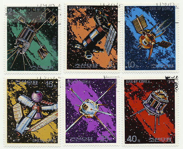 Briefmarken aus Nord-Korea  Raumfahrtkapseln  1976