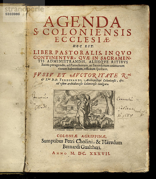 Historisches Kirchenbuch in lateinischer Sprache aus   1637