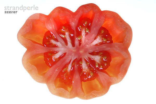 Ochsenherz-Tomate (Solanum lycopersicum)  Querschnitt