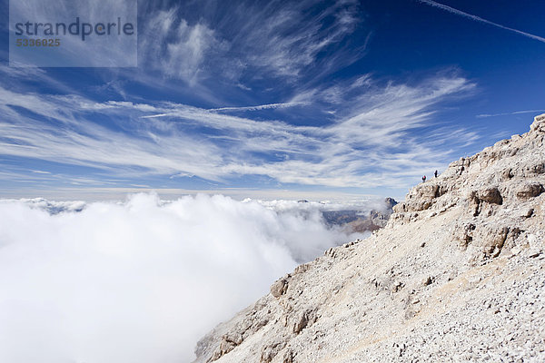 Aussicht beim Aufstieg zum Piz Boe  Südtirol  Italien  Europa