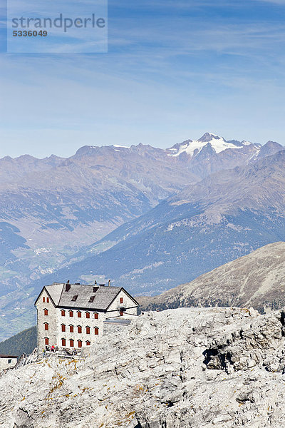 Payerhütte  Tabarettaspitze  Ortlergruppe  Südtirol  Italien  Europa
