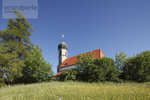 Kirche St. Magdalena in Lochen  Gemeinde Dietramszell  Oberbayern  Bayern  Deutschland  Europa  ÖffentlicherGrund