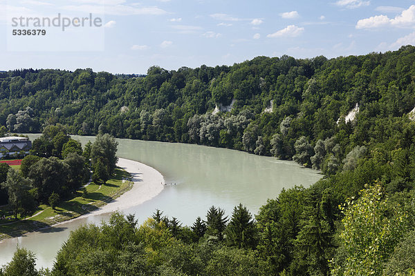 Innschleife  Wasserburg am Inn  Oberbayern  Bayern  Deutschland  Europa  ÖffentlicherGrund