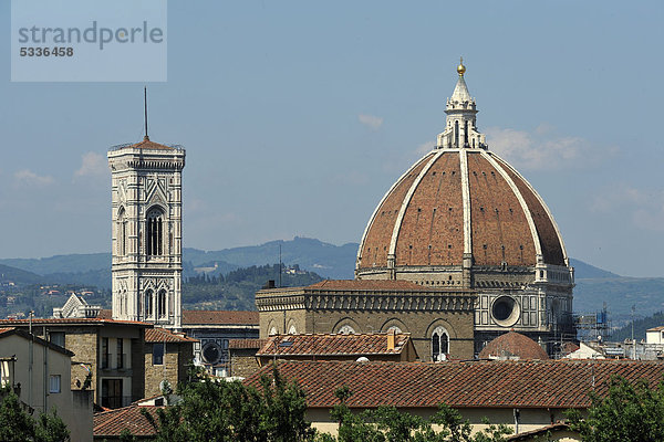 Kathedrale Santa Maria del Fiore  Florentiner Dom mit Campanile  Glockenturm  Florenz  Toskana  Italien  Europa