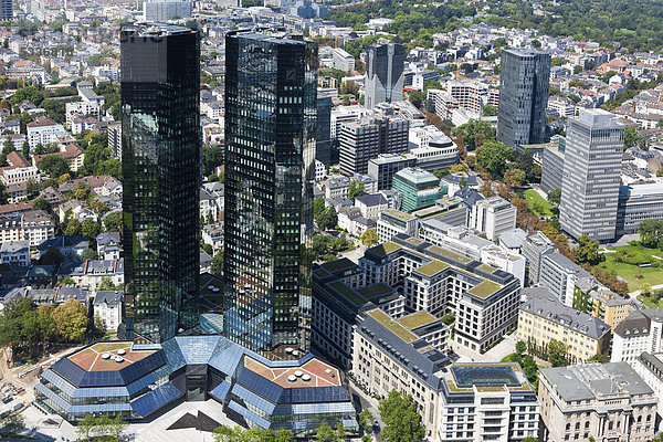 Zwillingstürme der Deutschen Bank  neue Fassade  Frankfurt am Main  Hessen  Deutschland  Europa