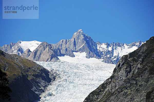 Fox-Gletscher  Te Moeka o Tuawe  im Westland-Nationalpark  Südinsel von Neuseeland